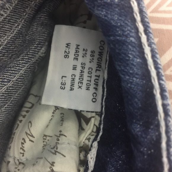 Cowgirl Tuff Co Midnight Womens Jeans SZ 26X33 W51 - Picture 8 of 8